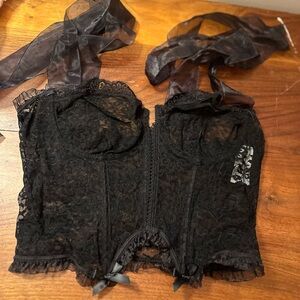 Black Lace Corset Top